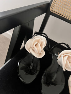 AREEA "Sandale elegante cu detaliu floare din matase"